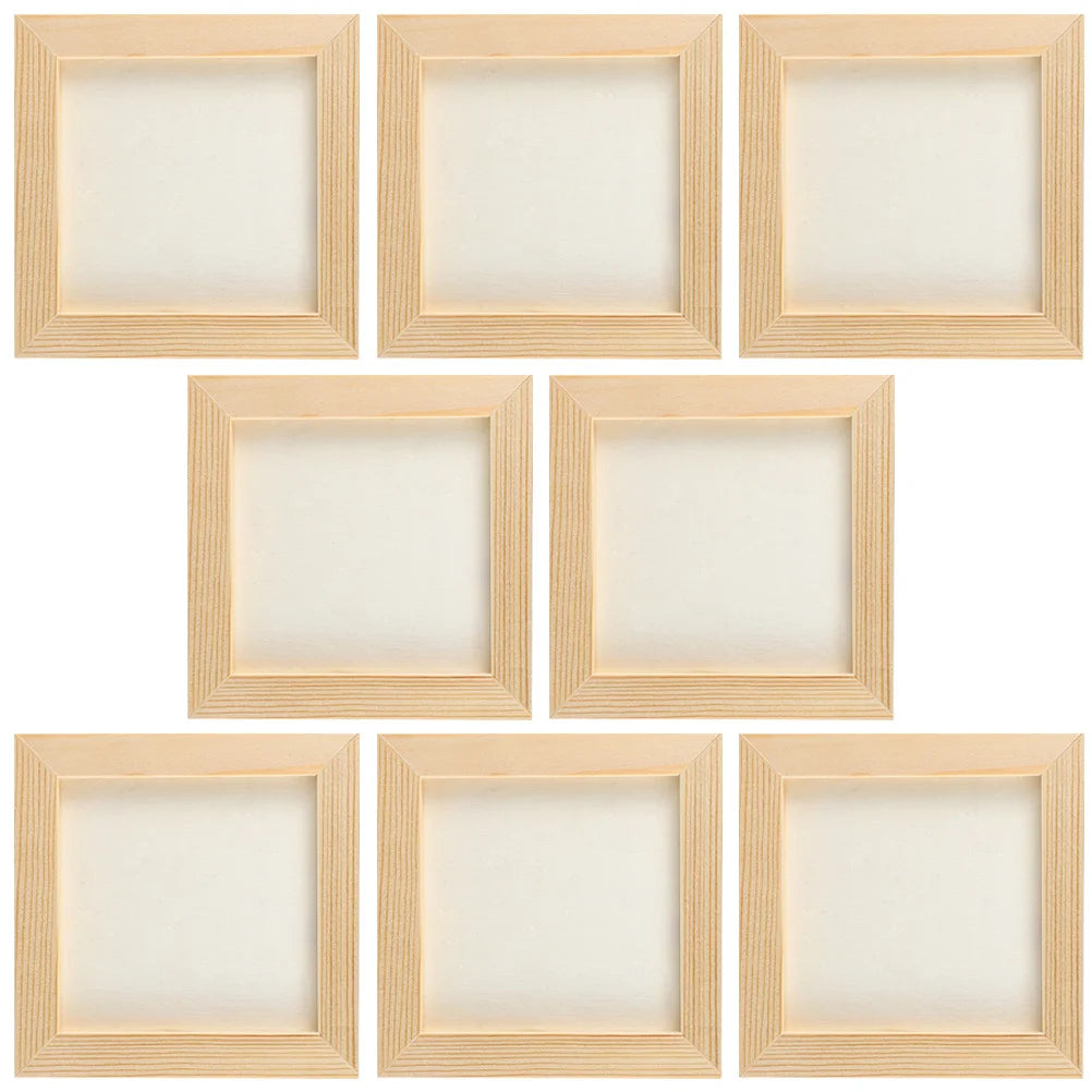 lot de 5 cadres photo en argile à décorer soi même en bois naturel