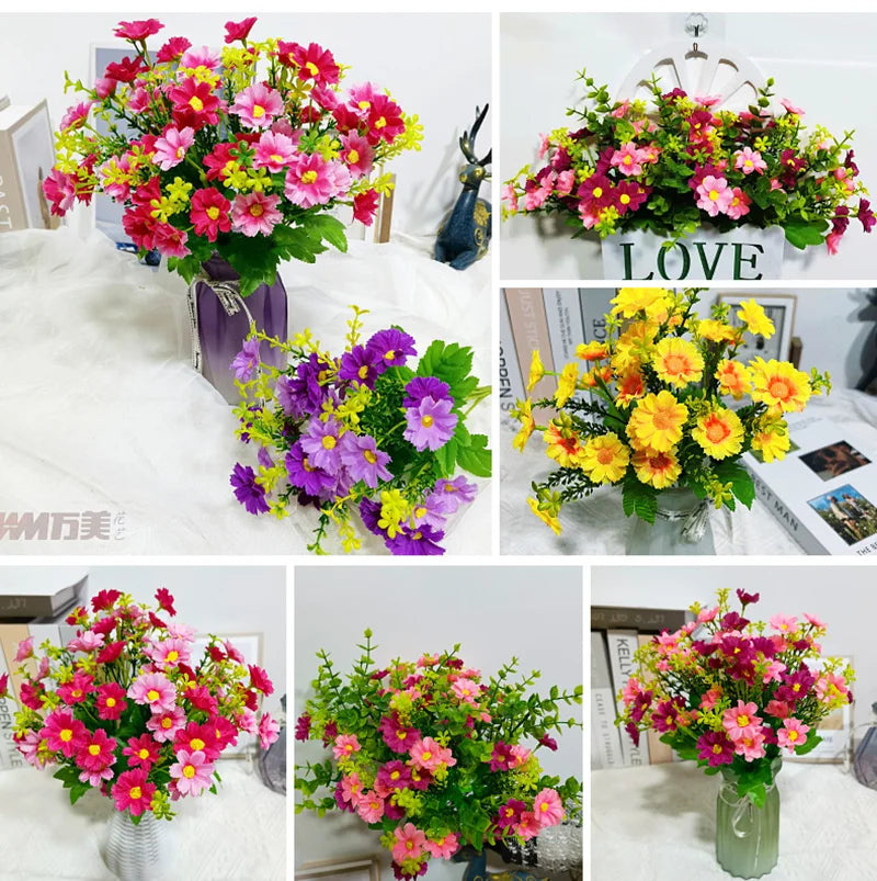 lot de fleurs artificielles résistantes aux uv pour décoration extérieure