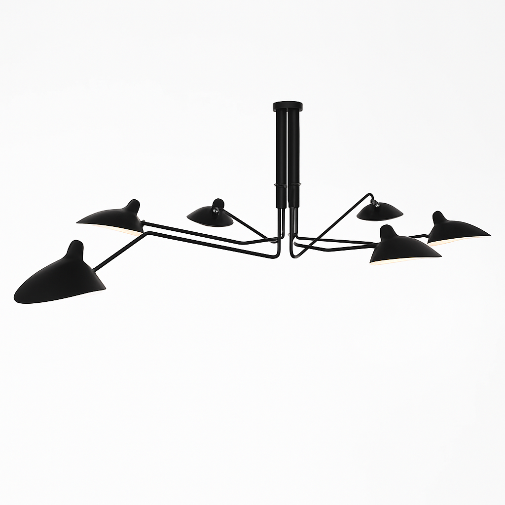 lustre araignée en fer nordique vintage industriel led éclairage - vue 6 sur 14