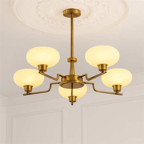 lustre bauhaus abat-jour en verre design art déco moderne