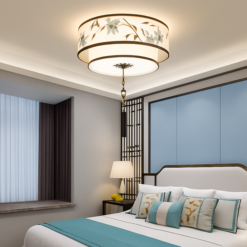 lustre chinois plafonnier chambre ronde Chinoiserie Luminaire Suspendu rétro maison salon étude Luminaire éclairage