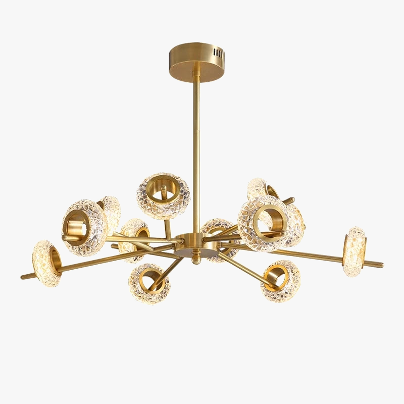 Lustre de luxe en cuivre design minimaliste pour éclairage créatif