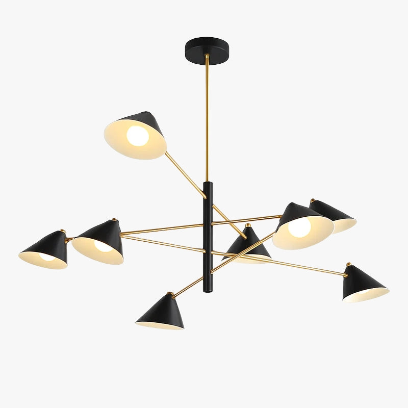 Lustre design à LED avec plusieurs abat-jours triangles style Loft