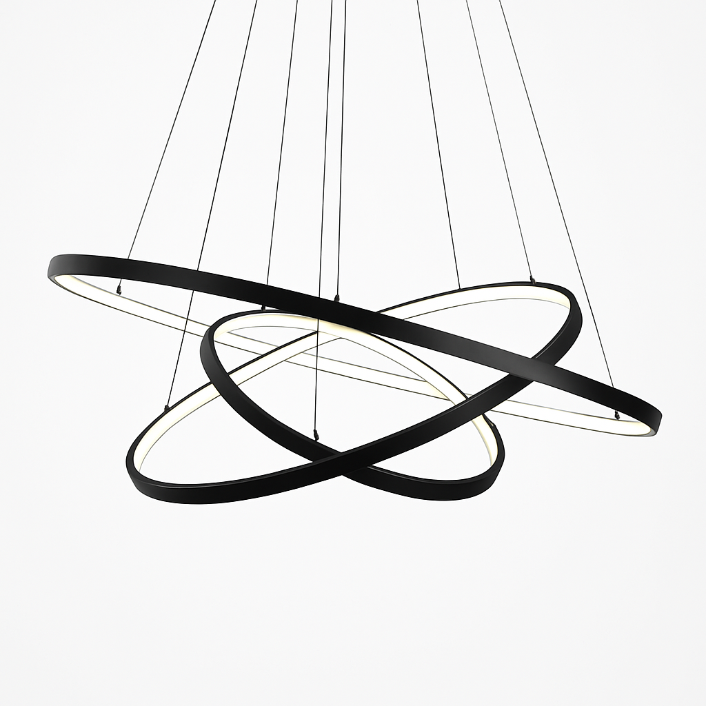 Lustre design anneaux suspendus à LED Deco