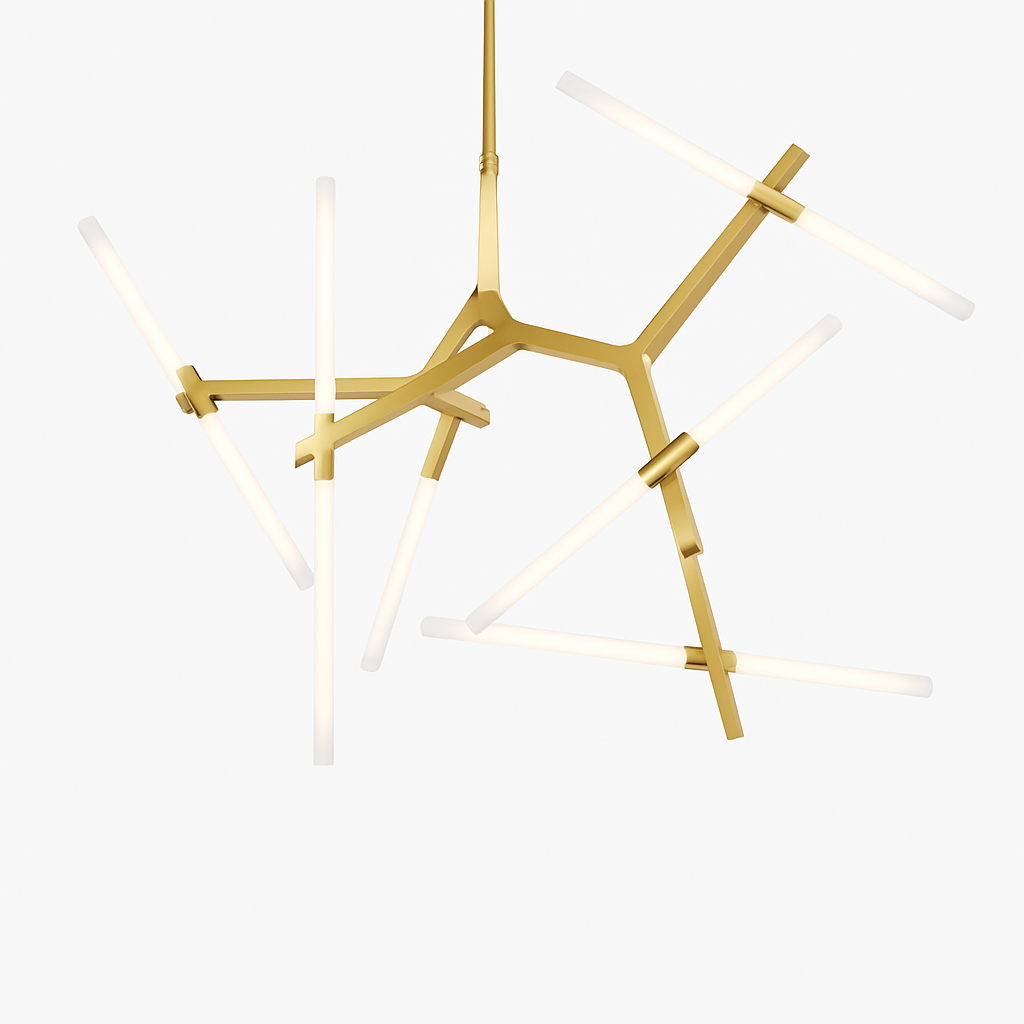 Lustre design avec branches en tube Arts - vue 7 sur 11
