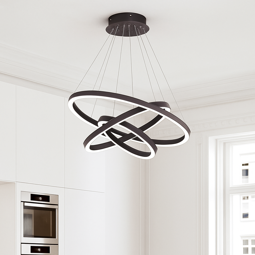 Lustre design cercles entrelacés (noir ou blanc) - vue 10 sur 9