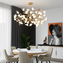 Lustre design Feuilles de céramique de luxe et Branches d'or