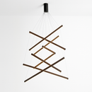 Lustre design LED avec baguettes métalliques lumineuses Solana