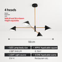 Lustre design à LED avec plusieurs abat-jours triangles style Loft