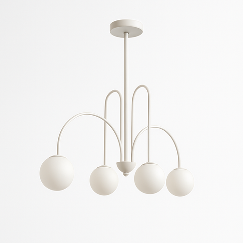 Lustre design LED à branches dorées avec boules en verre Light