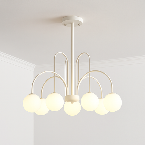Lustre design LED à branches dorées avec boules en verre Light