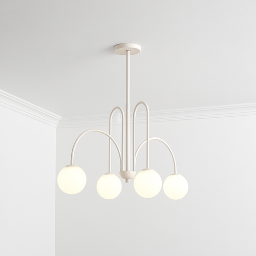 Lustre design LED à branches dorées avec boules en verre Light