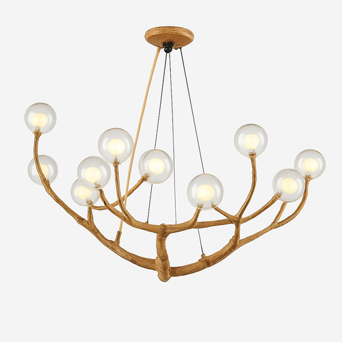 Lustre design moderne en forme de branches d'arbres avec plusieurs lampes LED