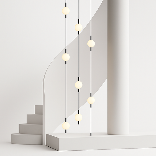 lustre design moderne villa nordique double escalier suspension