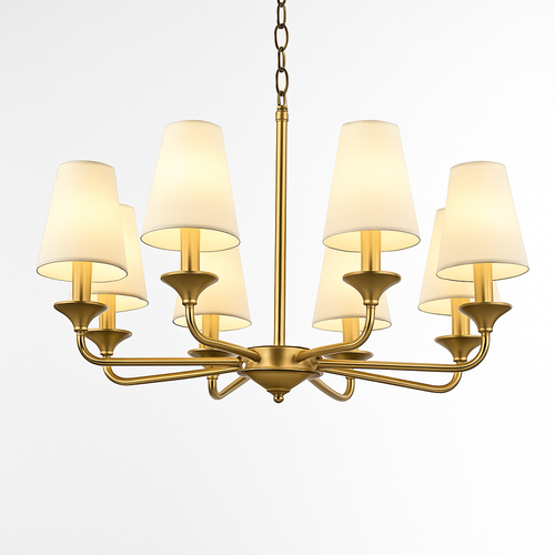 Lustre doré avec abat-jours Royal