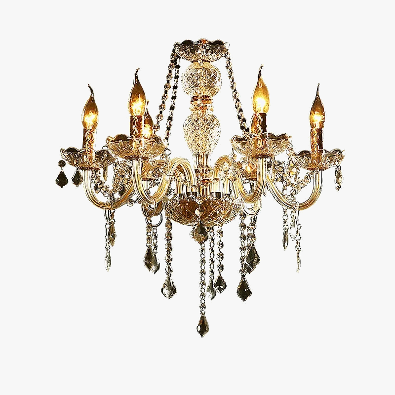 Lustre en cristal européen salon chambre salle à manger Restaurant mariage bougie dorée lampes en cristal Simple