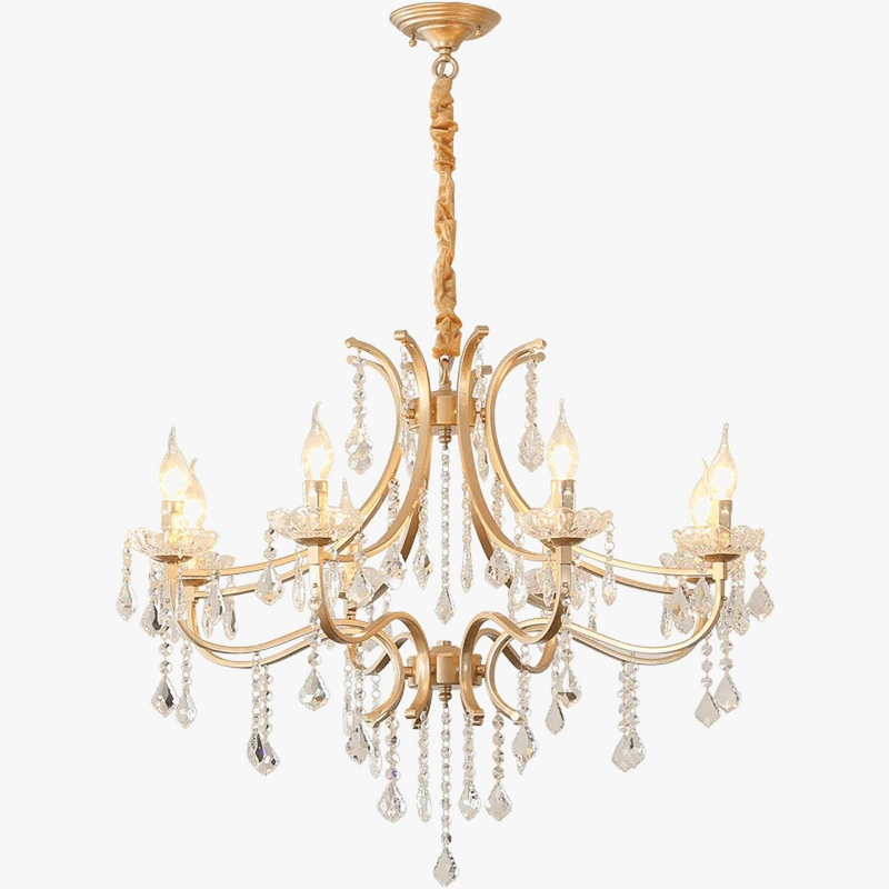 lustre en cristal moderne avec éclairage LED élégant