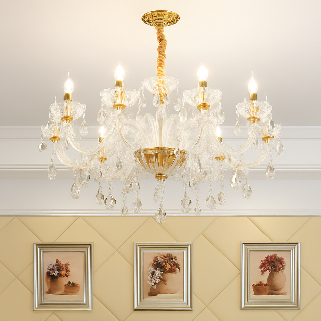 lustre en cristal transparent européen pour un éclairage luxueux - vue 4 sur 13
