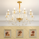 lustre en cristal transparent européen pour un éclairage luxueux