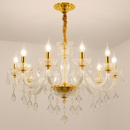 lustre en cristal transparent européen pour un éclairage luxueux