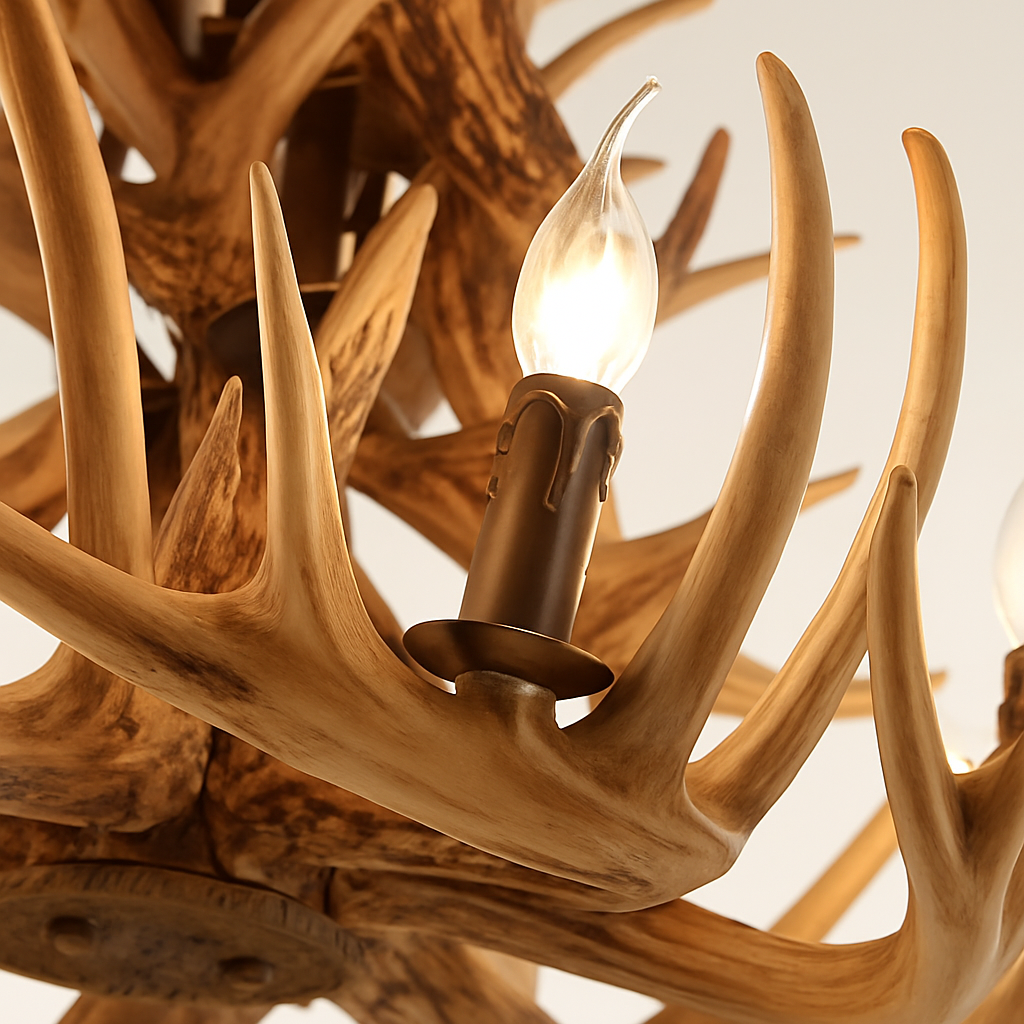 lustre en résine en forme de bois de cerf pour décoration de maison - vue 6 sur 24
