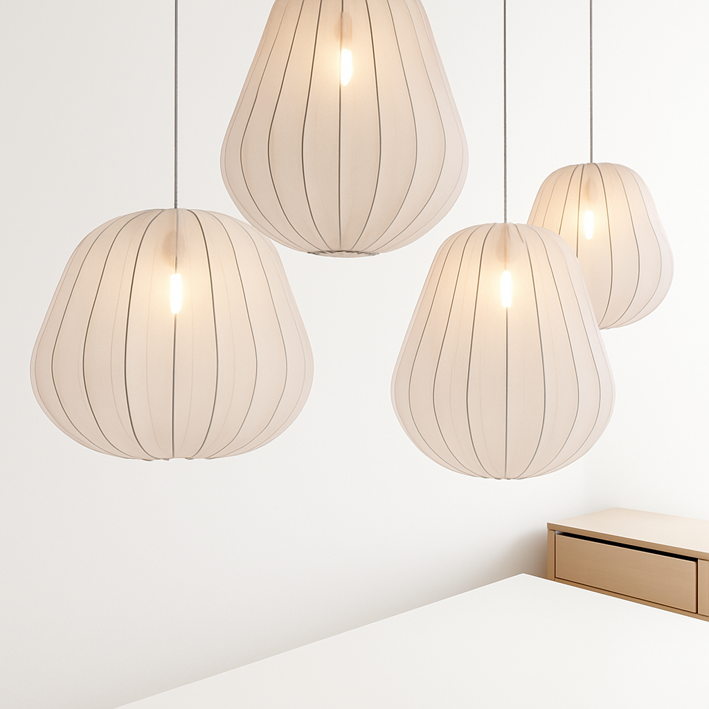 lustre en tissu wabi-sabi pour restaurant et bar décoratif - vue 6 sur 14