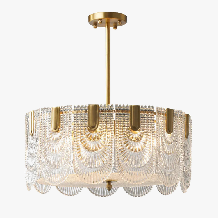 lustre en verre cristal design rétro pour décoration intérieure élégante
