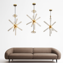 lustre en verre transparent design moderne pour espaces commerciaux et privés