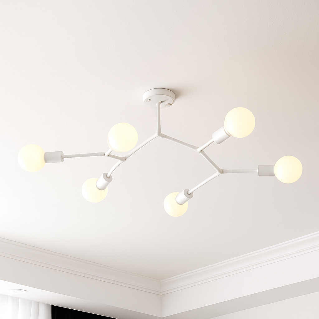 Lustre industriel LED avec plusieurs branches métalliques Rally - vue 6 sur 15
