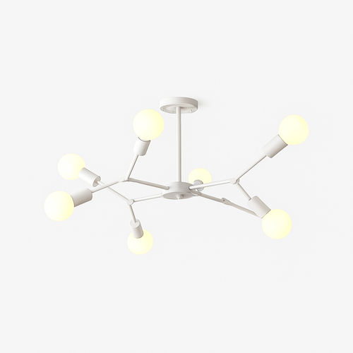 Lustre industriel LED avec plusieurs branches métalliques Rally