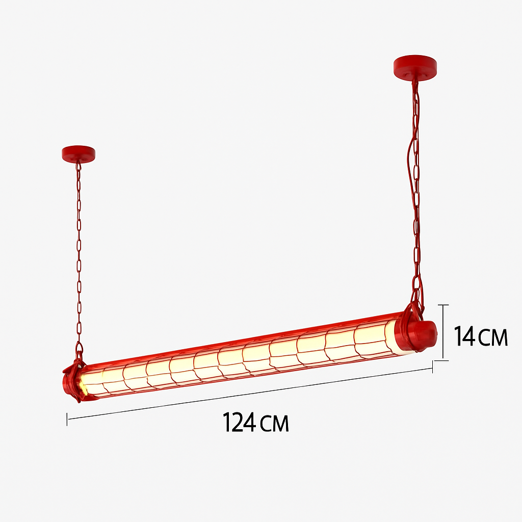 lustre industriel rétro en métal avec lumière led - vue 11 sur 15
