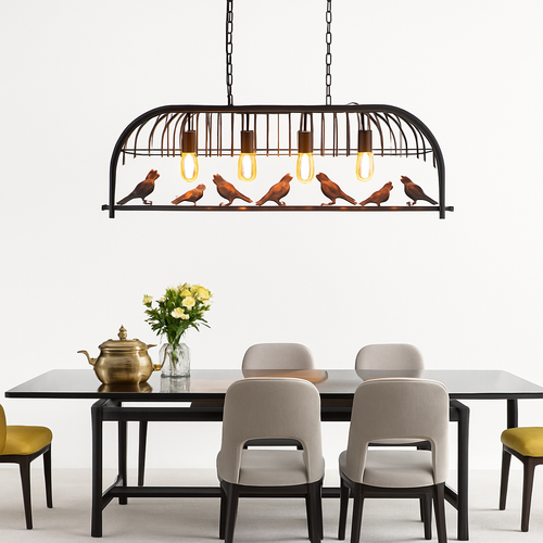lustre industriel rétro oiseau créatif en fer pour loft restaurant bar