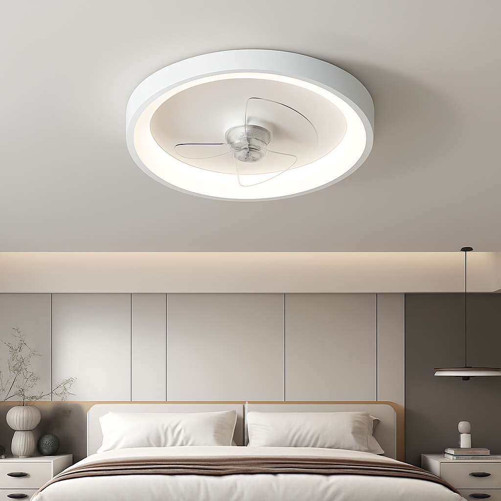 lustre intelligent moderne avec télécommande et ventilateur intégré - vue 4 sur 9