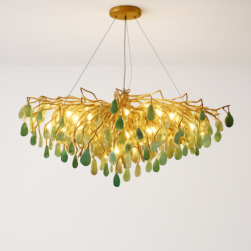 lustre led art déco en agate colorée pour un éclairage élégant