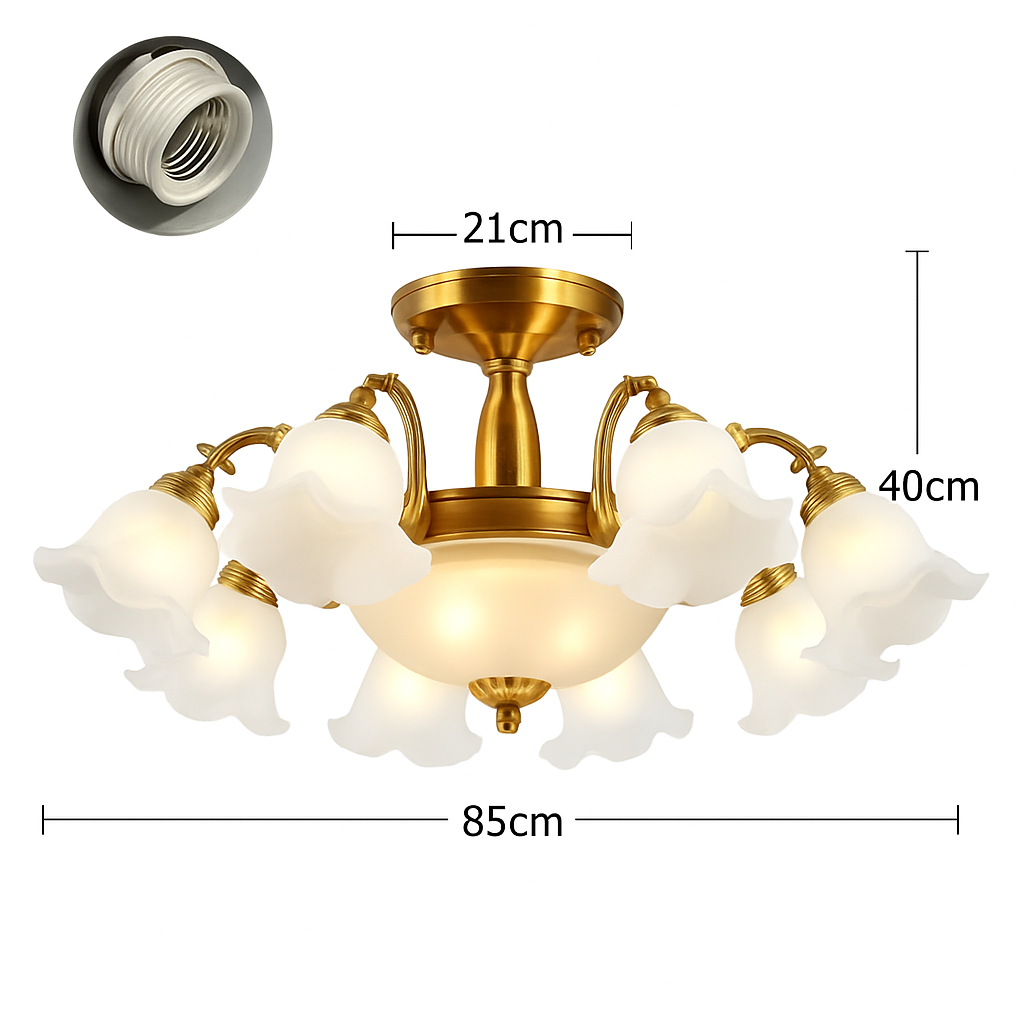Lustre à LED avec abat-jour en fleurs - vue 11 sur 19
