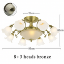 Lustre à LED avec abat-jour en fleurs