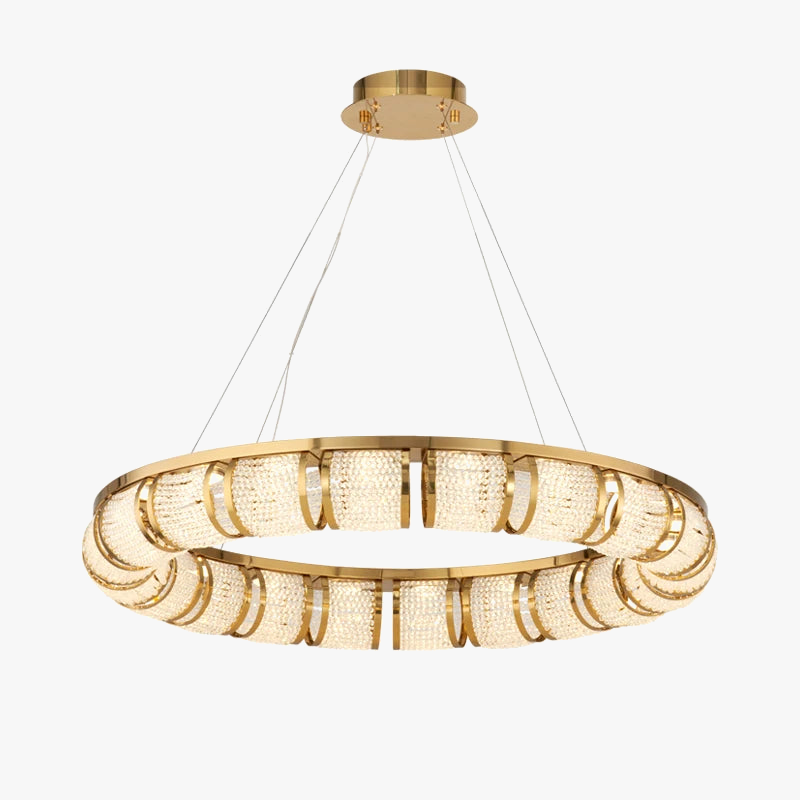 lustre led de luxe moderne en acier inoxydable pour villa