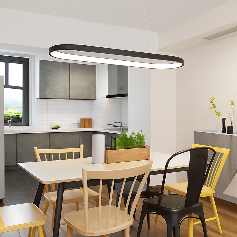 Lustre LED design suspendu en arrondi aluminium