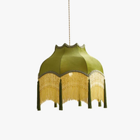 lustre led français vintage velours or glands