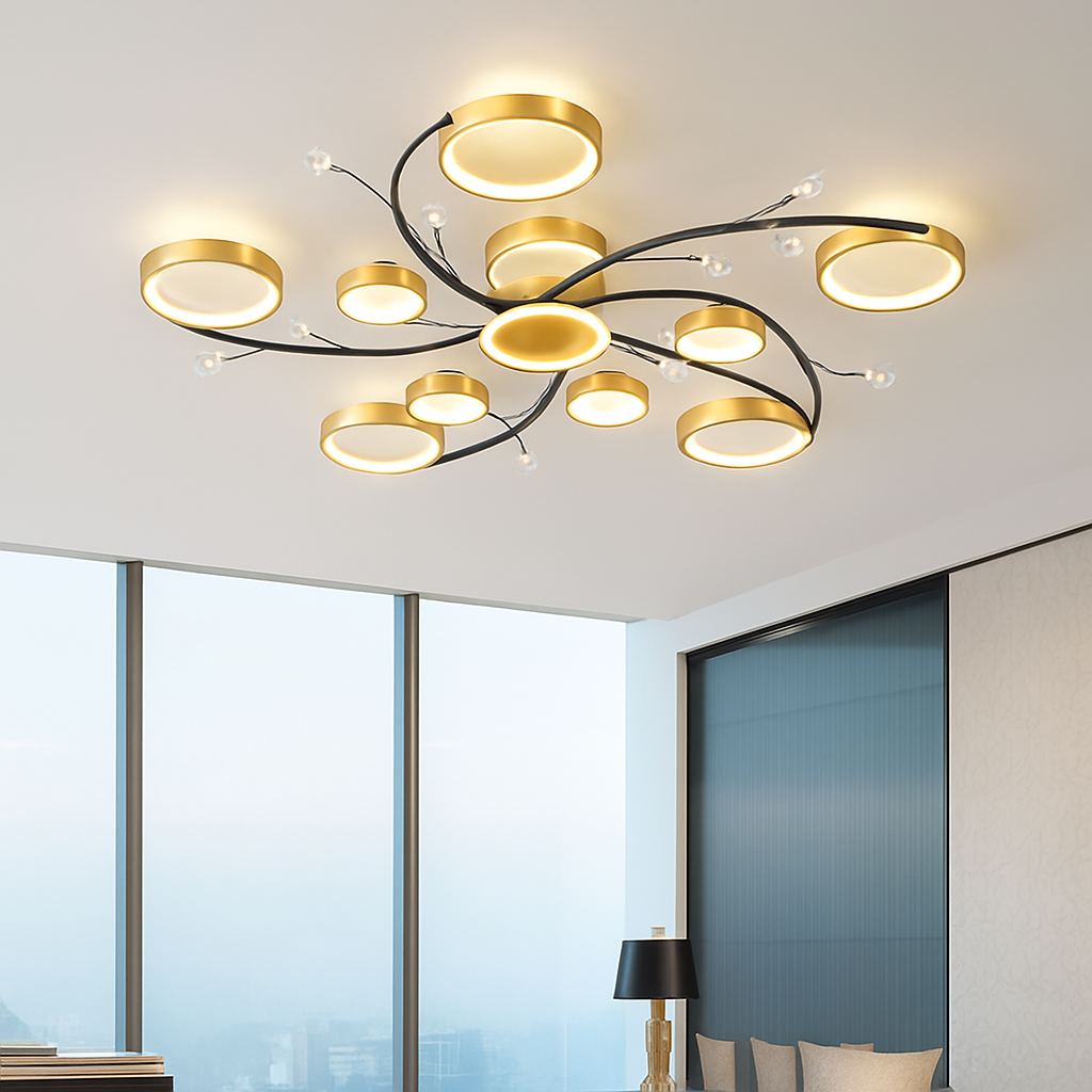 lustre led moderne en cristal pour éclairage intérieur - vue 4 sur 9