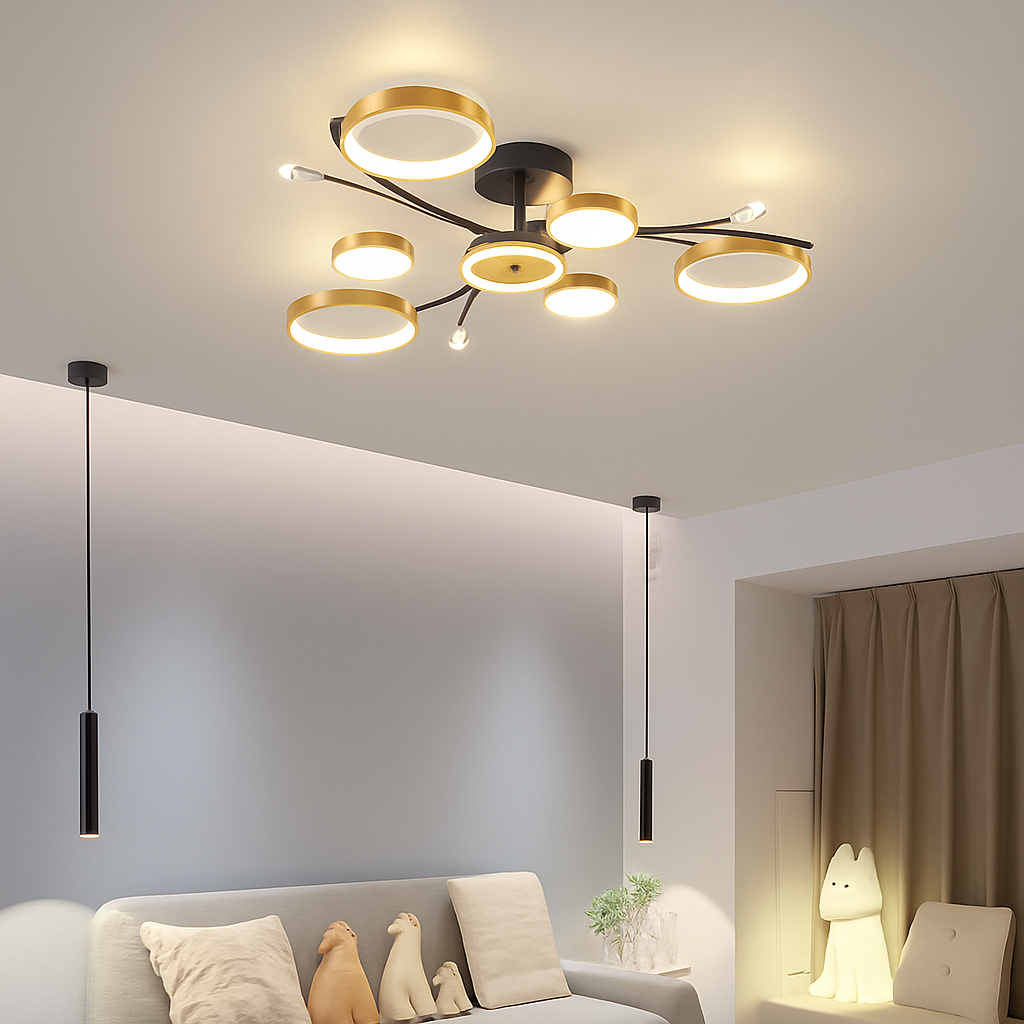lustre led moderne en cristal pour éclairage intérieur - vue 6 sur 9