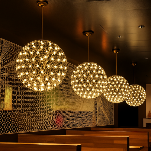 lustre led suspendu design moderne en forme de boule