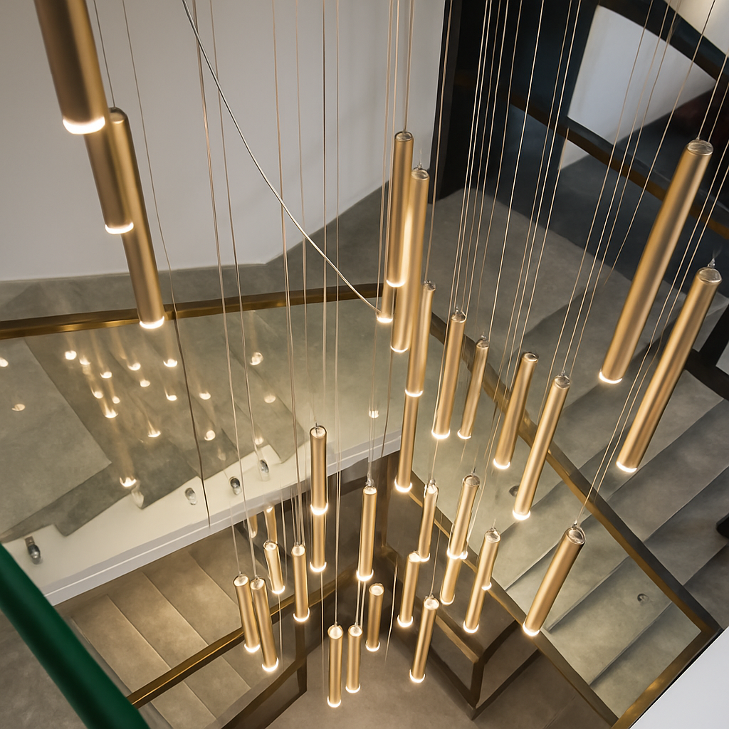 Lustre led suspendu design moderne pour villa loft hôtel - vue 5 sur 17
