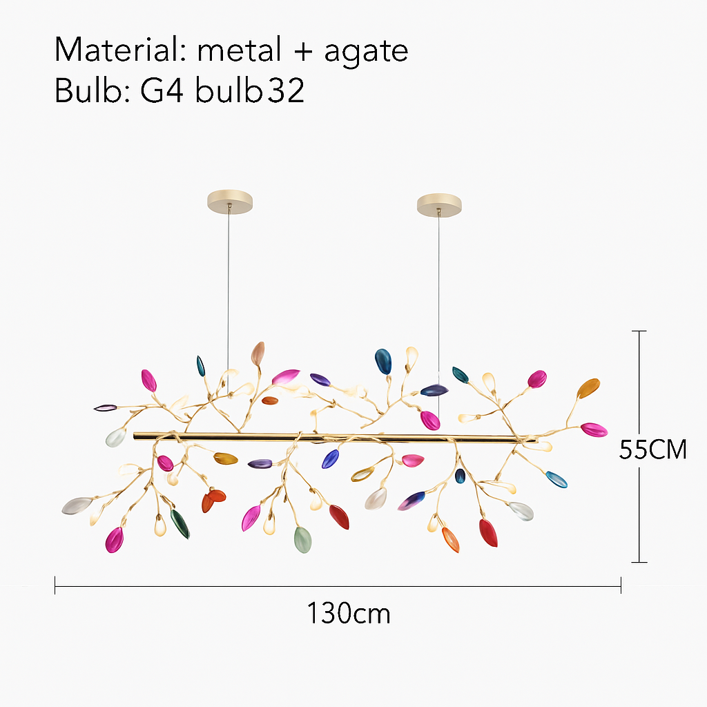 lustre moderne en agate naturelle pour décoration intérieure