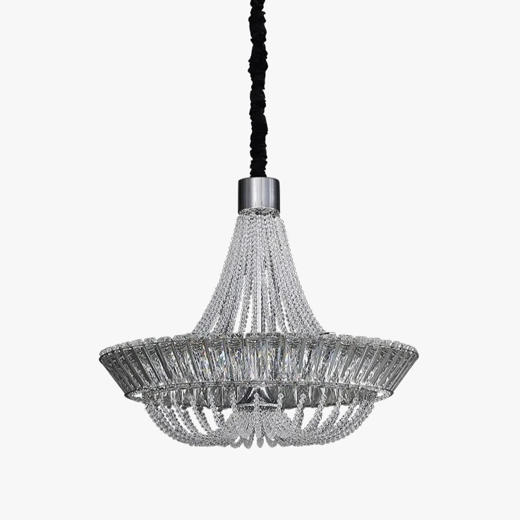 lustre moderne en cristal français led pour hôtel et villa