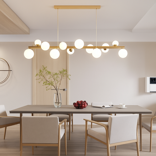 lustre moderne à led imitation fer et bois décoratif