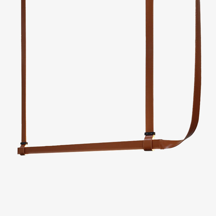 Lustre moderne LED minimaliste en cuir Crosby