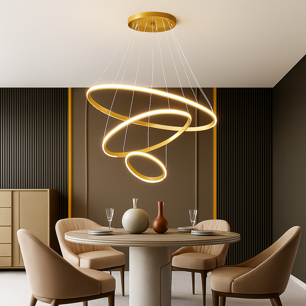 lustre moderne à LED pour décoration intérieure élégante - vue 4 sur 21