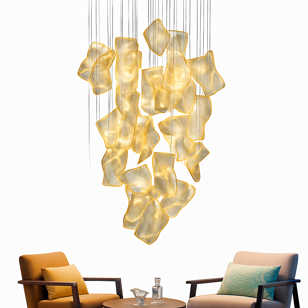 lustre moderne led pour duplex escalier bar et magasin de vêtements