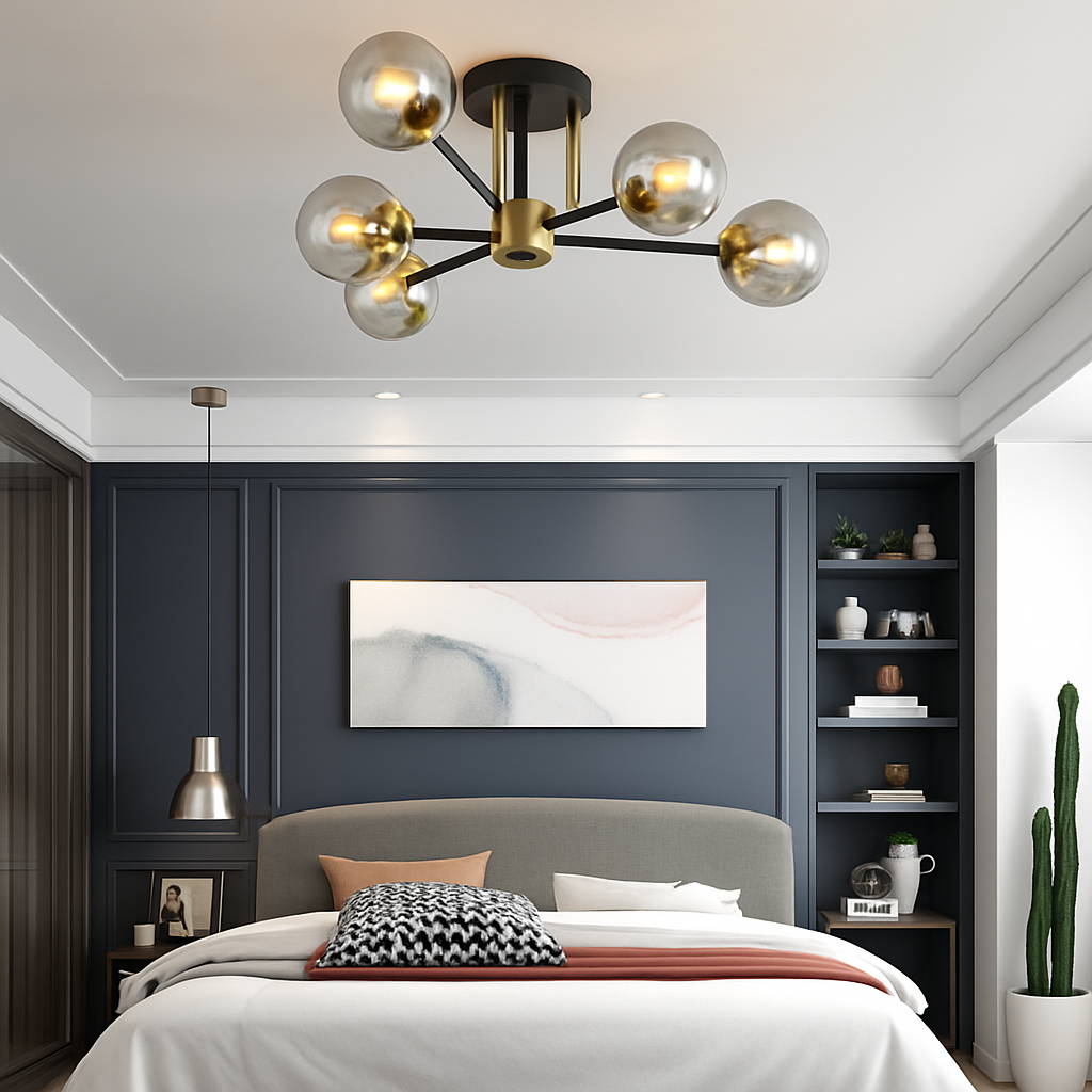lustre moderne à leds simple suspension 	 design éclairage - vue 4 sur 15